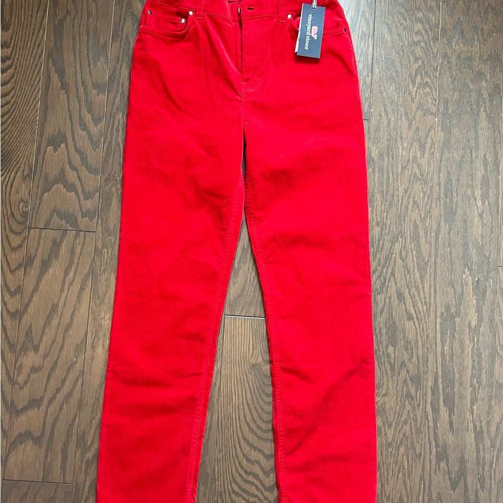 Vineyard Vines Red Corduroy Pants with Tag